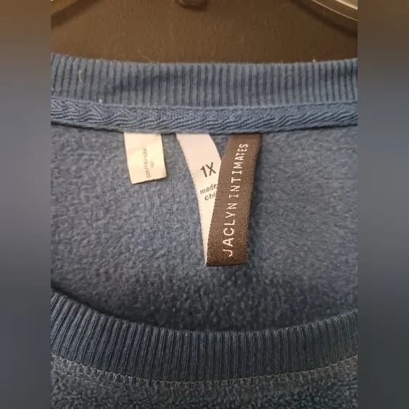 JACLYN INTIMATES 1X women's blue long-sleeve comfy top💙 - Picture 2 of 3